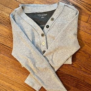 Soft Surroundings Medium Gray Henley Long Sleeve Shirt